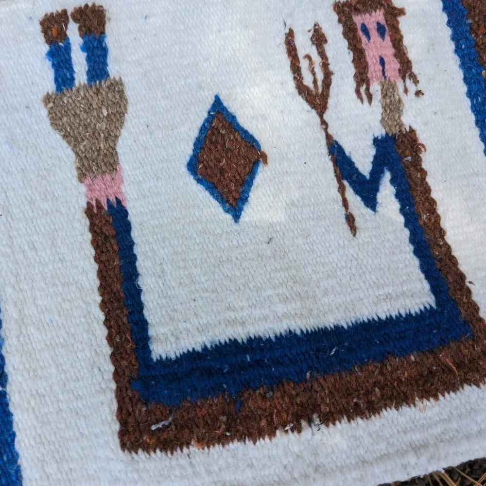 Native American Inspired Yei Handmade Weaving Rug -‎ Traditional Native Art ***